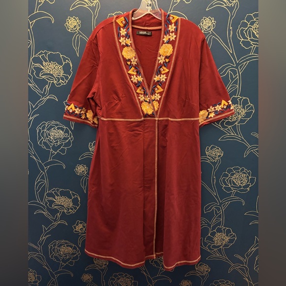 eshakti Dresses & Skirts - PLUS SIZED ESHAKTI popover tunic dress EMBROIDERED with pockets! 2x 20w